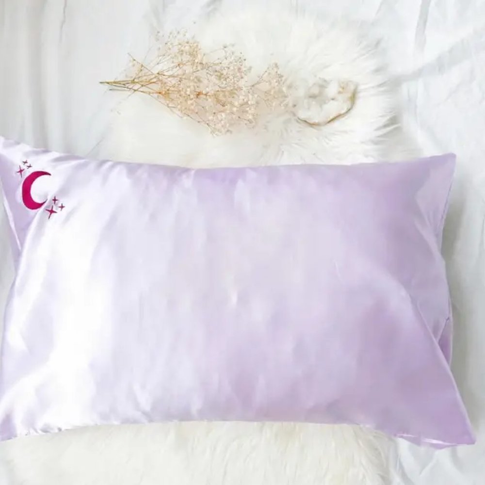Vegan Silk Pillowcase - Amethyst Pillow with Crystal Pocket - SO CUTE!